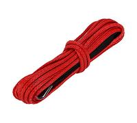 15M Synthetic Winch Rope 7700LBS Breaking Strength, 1/4in Diameter Nylon Replacement for Smittybilt SUV Truck ATV UTV Winch Cable with Protective Sleeve (A(red))