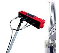 15M Teles Cleaning Brush with 55cm Head for Solar Panels & High, Rotating Head & Built-in Water Hose, Perfect for Efficient Outdoor Cleaning