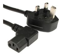 15M UK Plug to IEC Kettle Cable Lead 90 Degree Right Angled C13 Mains Power 10A