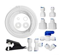 15M Water Supply Pipe Tube and Fridge Connectors Kit Double Refrigerator Ice Maker Water Line Connection Set with Push-Fit Fittings