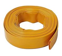 15M x 25mm (1 Inch) Diameter Layflat Discharge Pond Hose Pipe Lay Flat Submersible Pump Water Pump Hose, Yellow