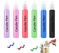15ml Candle Pens Candle Wax Pens for Candle Decoration, Candle Painting Pens Candle Marker for Wax Melts, Wax Pens for DIY Candle Making, Candle Decorating Pens Create Your Candle (6 Colors)