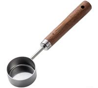 15ml Coffee Scoop Stainless Steel with Black Walnut Handle - Precise Measuring Spoon for Grounds Tea Spices - 14.7cm for Barista Tool(A)