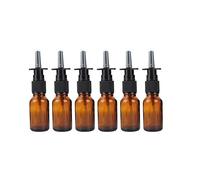 15ml Empty Amber Glass Refillable Portable Nasal Spray Bottles with Press Spray Head Fine Mist Sprayers Makeup Water Travel Containers (10Pcs)