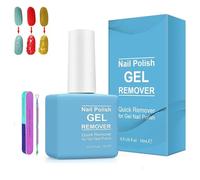 15ML Gel Nail Polish Remover,Fast Gel Polish Remover in 2-3 Minutes,with Nail File & Nail Polish Scraper, Easily & Quickly Removes