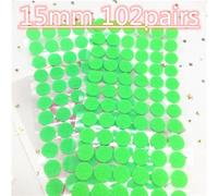 15mm 102 Pairs Self Adhesive Fastener Tape Hook and Loop Round Sticker White Black Coins Strong(15mmfruit Green 102p)