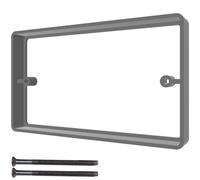 15mm 2-Gang Socket Extender Wall Box Spacer - Double Back Box Electrical Extension Frame for UK Sockets, Tiled, MDF or Panelled Wall Mounting (Grey)