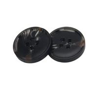 15mm 20mm Round Resin Horn Pattern Black Buttons, Black, 15mm 30pcs