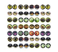 15MM 40PCS Owl Snake Lizard Animal Eyes Glass Cabochon for Clay Doll Making Sculptures Props Craft DIY Findings Jewelry Making