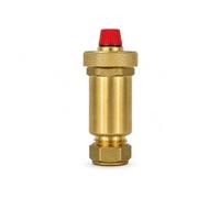 15mm Automatic Air Vent - Brass Cylinder-Style Central Heating Air Release Valve with Compression Fitting, 6 Bar - EVO