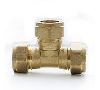 15mm Brass Compression Equal Tee Connectors - Packs of 5