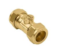 15mm Brass Isolation Valve- Economy - 15mm Isolating Valve with Screwdriver Slot