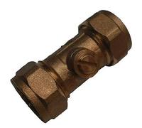 15mm Brass Isolation Valve- Economy - Bag of 2