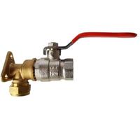 15mm Brass Wall Flange Kit with 1/2" BSP Lever Valve - to Easily Create a New Garden Outlet from Your Copper Pipe Water line.