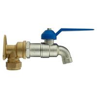 15mm Brass Wall Flange Kit with Simple Lever Tap - to Easily Create a New Garden Outlet from Your Copper Pipe Water line.