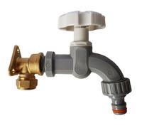 15mm Bspm Grey Rotary Quick Connect Tap Includes Brass Wall Mount And Dial Tap
