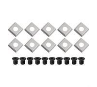 15mm Carbide Square Cutting Inserts 15x15x2.5mm R150 Replacement with 4 Indexable Edges 30 Degree Bevel for Spiral Planer Heads CNC Woodworking Tools