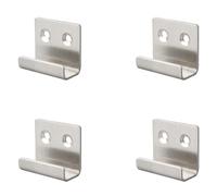 15mm Ceramic Tile Display Hooks, Silver Stainless Steel Flat J Hooks Wall Mount Hook Brackets Wall Hooks for Home Kitchen Bathroom Garage, Pack of 4