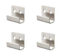 15mm Ceramic Tile Display Hooks Stainless Steel Flat J Hooks Wall Mount Hook Brackets Wall Hooks for Home Kitchen Bathroom Garage, Pack of 4