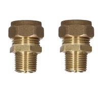 15mm Compression by 3/8" BSP Male Iron Thread European Flexible Tap Adapters (Pair)
