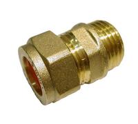 15mm Copper Compression to 1/2" Male Iron Thread Brass Straight Coupler Adaptor
