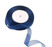 15mm Dark Blue Organza Ribbon 45M for Gift Wrapping, Hair Bow, Christmas, Cake, Wedding, DIY Crafts, Car Decoration - Thick Chiffon Ribbon