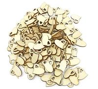15mm Double Love Hearts Wooden Shabby Chic Craft Scrapbook Vintage Confetti Hearts (500)
