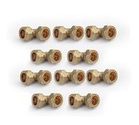 15mm Elbow Brass Compression (Pack Qty 10)