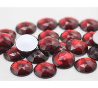 15mm Flat Back Round Acrylic Rhinestones Plastic Gems for Jewelry Making Costume Jewels Cosplay Embelishments e - 40 Pieces (Red Ruby Garnet A28)