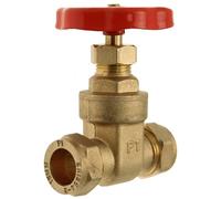 15mm Gate Valve - Brass Compression