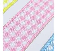 15mm Gingham Ribbon Berisfords Tape Christmas 15 Colour Buy 2 4 or 8m 033D, 57 Rose Pink, 4 Metres