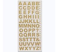 15mm Glitter / Diamante Letter Stickers - Self Adhesive Alphabet A-Z Stickers Arts Crafts Card Making (Gold Glitter Bold)