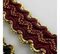 15mm Gold Gimp Braid Scroll Upholstery Costume Craft Etc Buy 1 2 Or 4m 109D, Burgundy Red, 8 Metres