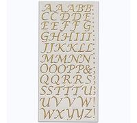 15mm Gold Glitter Script Letter Stickers - Self Adhesive Alphabet A-Z Stickers Arts Crafts Card Making