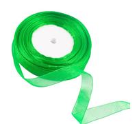 15mm Green Chiffon Ribbon for Gift Wrapping 45M,Green Organza Ribbon 15mm Thick Ribbo for Gift Wrap Hair Bow Christmas Ribbo Cake Wedding DIY Crafts Car Decoration