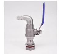 15mm Hose 1-1/2" BSP 304 Stainless Bulkhead Elbow 90 Degree Ball Valve Tap Faucet Switch