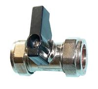 15mm Lever Operated Chrome Isolation Valve CxC - Pack of 2