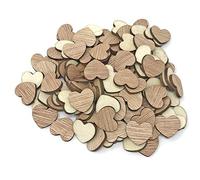 15mm Love Hearts Plain Wooden Shabby Chic Craft Scrapbook Vintage Confetti Hearts (100)