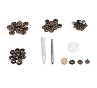 15mm Metal Press Stud Buttons 15 Sets Snap Button Fastener with Tools for Leather Craft Clothes Jacket Bags Repair (Bronze)