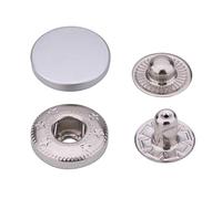 15mm Metal Snap Fasteners 4-Part S Spring Press Studs - Pearl Silver Rustproof Poppers for DIY Leathercraft, Jacket & Clothing Repair, Bags, Handbags, Purses, Crafts & Sewing Projects - 10pcs