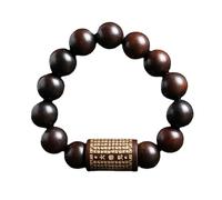 15mm Natural Wood Beads with Mantra Buddhist Prayer Bracelet Man Woman