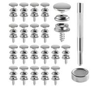 15mm Press Stud Kit 62PCS Stainless Steel Press Studs Snap Fasteners Heavy Duty Snap Fastener Kit for Boat Cover Leather Fabric Cloths Denim Canvas Tarp Crafts DIY Buckle Repair and Installation