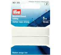 15mm Prym Extra Strong Cotton Tape 5m White - each