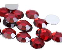 15mm Red Ruby H103 Flat Back Acrylic Rhinestones Cosplay Plastic Gems Embelishments Jewelry Making Crafts Scrapbooking Costume Jewels - 50 Pieces