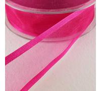 15mm Satin Edge Organza Ribbon Sheer Organdie Edged 23 Colours 2 4 8 Meters 564D, 017 Cerise Dark Pink, 8 Metres