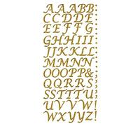 15mm Script Gold Glitter Self Adhesive Alphabet Sticker Letters Craft Embellishment