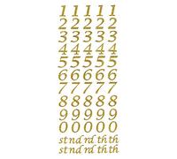 15mm Script Gold Glitter Self Adhesive Sticker Numbers Craft Embellishment