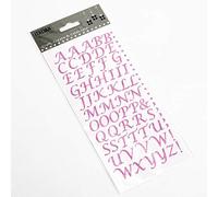 15mm Script Pink Glitter Self Adhesive Alphabet Sticker Letters Craft Embellishment