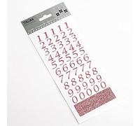 15mm Script Rose Pink Glitter Self Adhesive Sticker Numbers Craft Embellishment