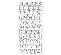 15mm Script Silver Glitter Self Adhesive Alphabet Sticker Letters Craft Embellishment